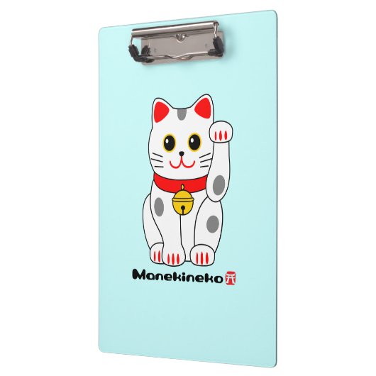 Manekineko-Glückliche Katze (Katze zuwinkend) Klemmbrett (Links)