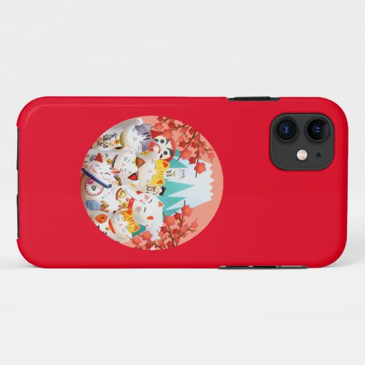Manekineko Hanami Party Case-Mate iPhone Hülle (Rückseite (Horizontal))