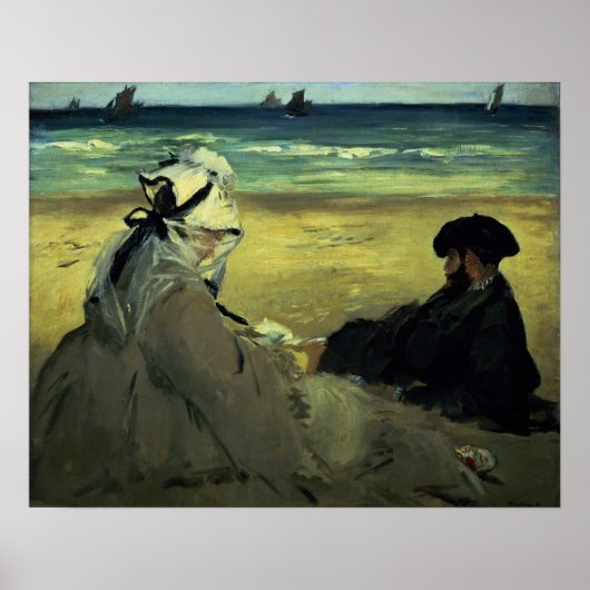 Manet | Am Strand, 1873 Poster (Vorne)