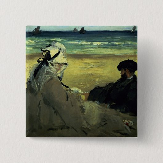 Manet | auf dem Strand, 1873 Button (Vorderseite)