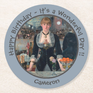 Manet Bar at the Folies-Bergère Party Collection Runder Pappuntersetzer