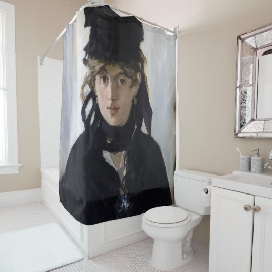 Manet - Berthe Morisot mit einem Blumenstrauß Duschvorhang (Beispiel)