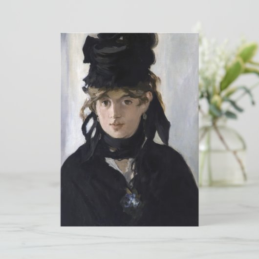 Manet - Berthe Morisot mit einem Blumenstrauß Einladung (Stehend Vorderseite)