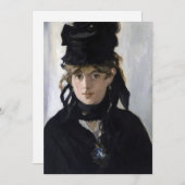 Manet - Berthe Morisot mit einem Blumenstrauß Einladung (Vorne/Hinten)
