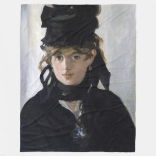 Manet - Berthe Morisot mit einem Blumenstrauß Fleecedecke