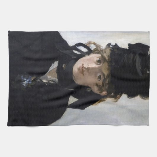 Manet - Berthe Morisot mit einem Blumenstrauß Geschirrtuch (Horizontal)