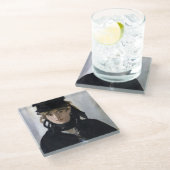 Manet - Berthe Morisot mit einem Blumenstrauß Glasuntersetzer (Schrägansicht)