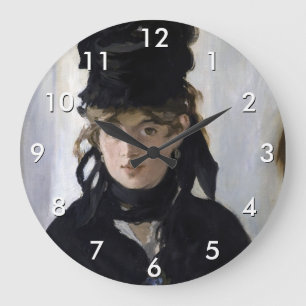 Manet - Berthe Morisot mit einem Blumenstrauß Große Wanduhr