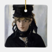 Manet - Berthe Morisot mit einem Blumenstrauß Keramikornament (Rückseite)