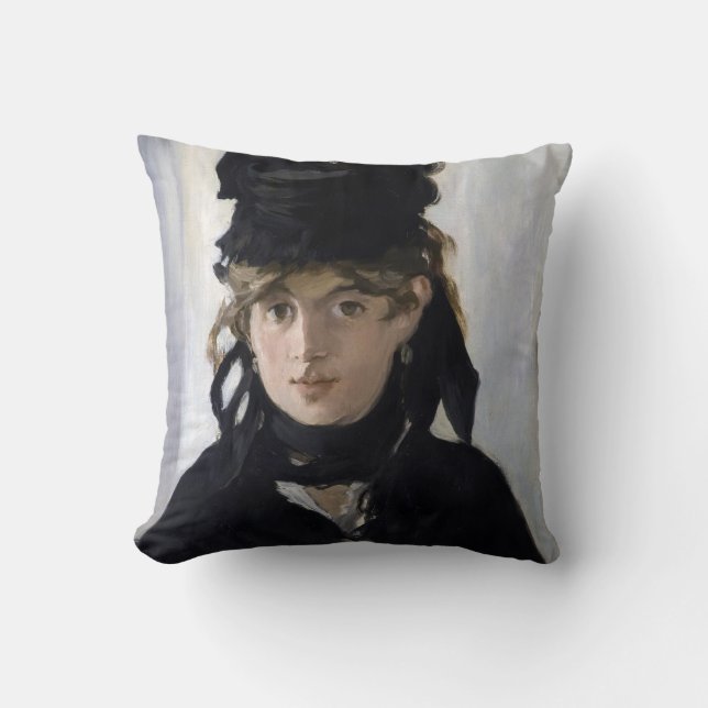 Manet - Berthe Morisot mit einem Blumenstrauß Kissen (Vorderseite)