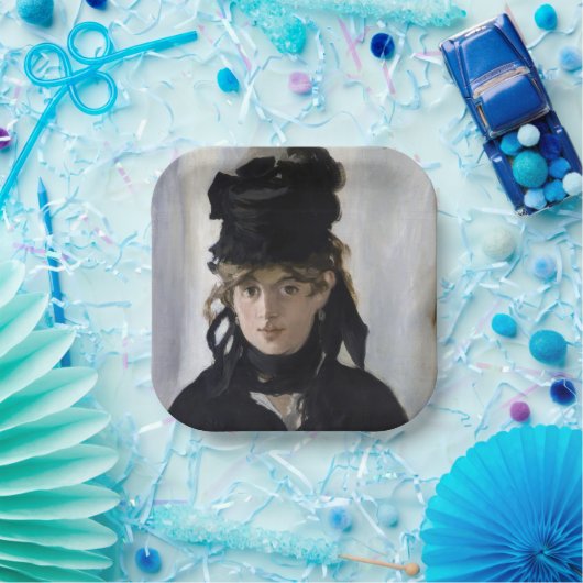 Manet - Berthe Morisot mit einem Blumenstrauß Pappteller (Party)