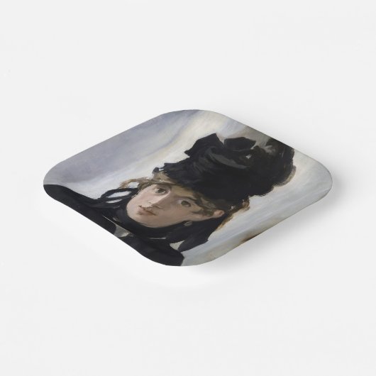 Manet - Berthe Morisot mit einem Blumenstrauß Pappteller (Gewinkelt)