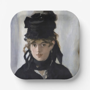 Manet - Berthe Morisot mit einem Blumenstrauß Pappteller
