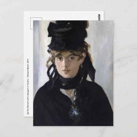 Manet - Berthe Morisot mit einem Blumenstrauß Postkarte (Vorne/Hinten)