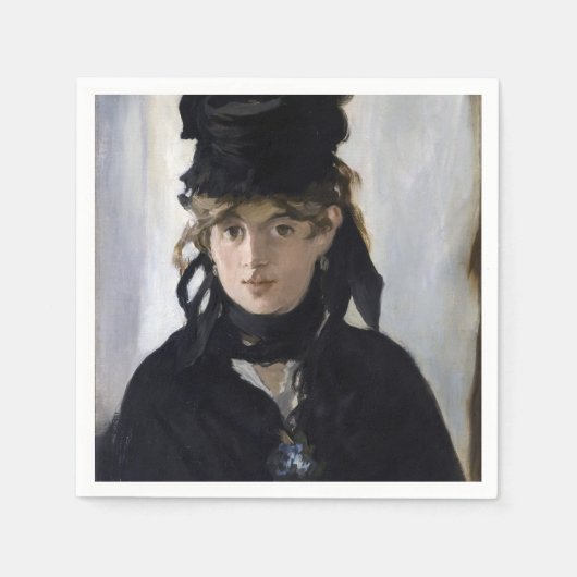Manet - Berthe Morisot mit einem Blumenstrauß Serviette (Vorderseite)