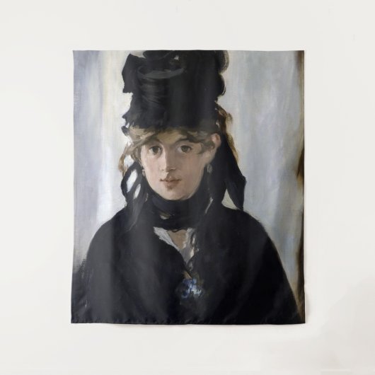 Manet - Berthe Morisot mit einem Blumenstrauß Wandteppich (Vorderseite)
