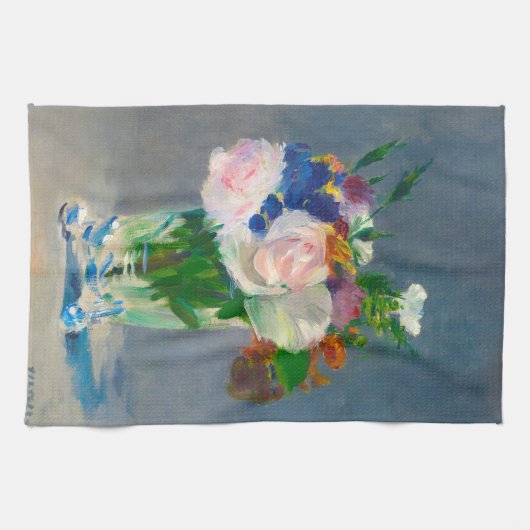 Manet-Blume in einer Crystal Vase Handtuch (Horizontal)
