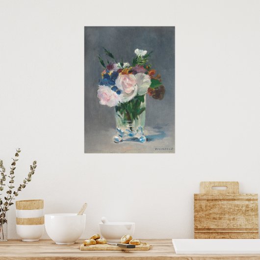 Manet | Blume in einer Kristallvase, c.1882 Poster (Küche)