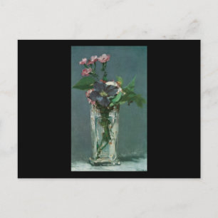 Manet-Blume in einer Kristallvase Postkarte