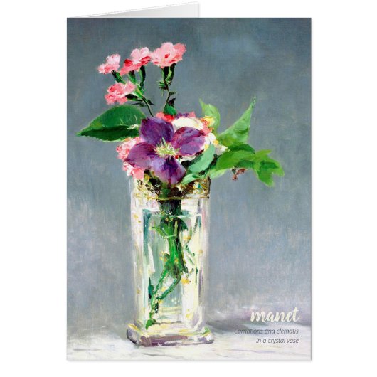 Manet Carnation and clematis Blumengrüßkarte (Vorne)