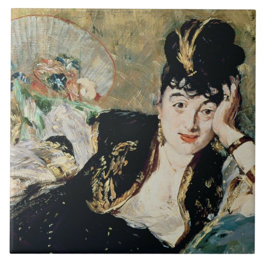 Manet | die Dame mit Fächern Fliese (Vorderseite)