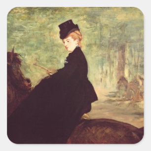 Manet   Die Horsefrau, 1875 Quadratischer Aufkleber