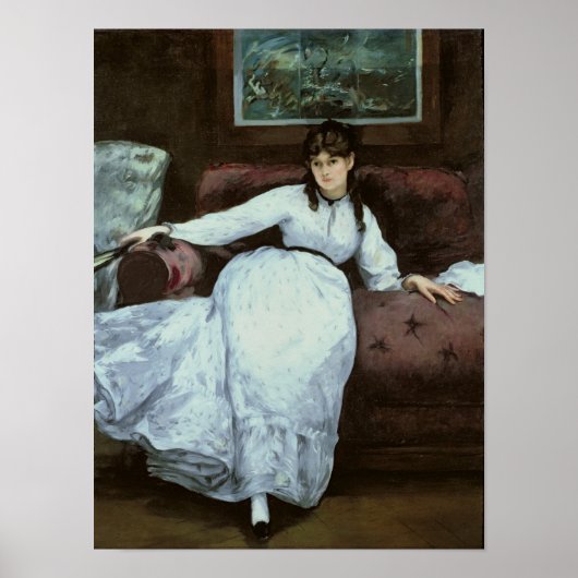 Manet | Erholung, Porträt von Berthe Morisot Poster (Vorne)