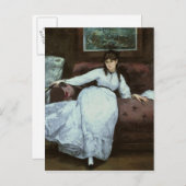 Manet | Erholung, Porträt von Berthe Morisot Postkarte (Vorne/Hinten)