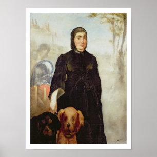 Manet   Frau mit Hunden, 1858 Poster