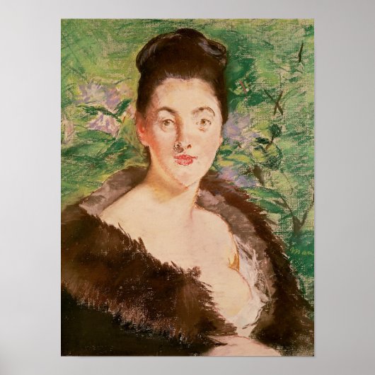 Manet | Frauen in Pelzmantel Poster (Vorne)