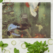 Manet Impressionist French Family Garden Malerei Handtuch (Gefaltet)