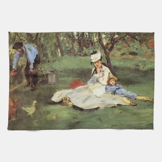 Manet Impressionist French Family Garden Malerei Handtuch (Horizontal)