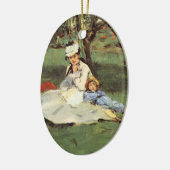 Manet Impressionist French Family Garden Malerei Keramik Ornament (Links)