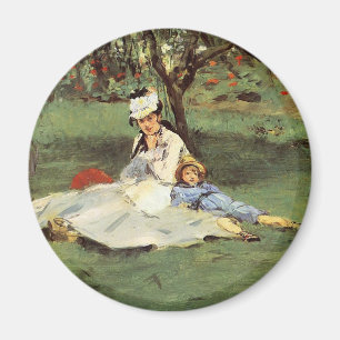 Manet Impressionist French Family Garden Malerei Magnet