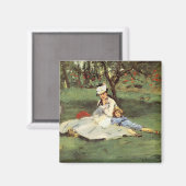 Manet Impressionist French Family Garden Malerei Magnet (Vorderseite/Rückseite)