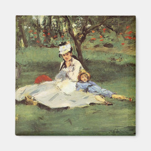 Manet Impressionist French Family Garden Malerei Magnet