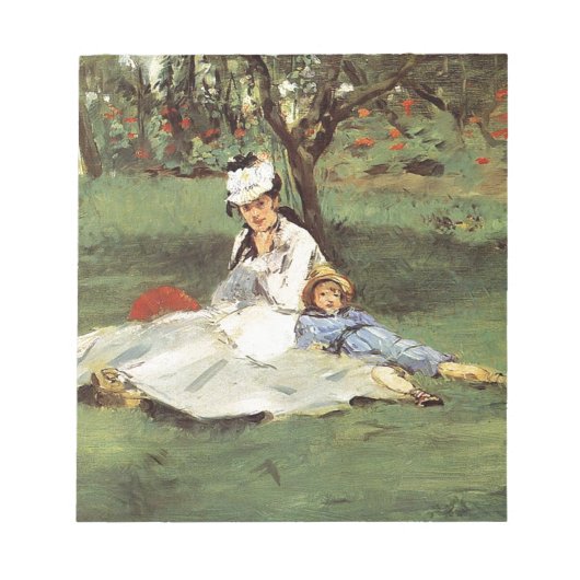 Manet Impressionist French Family Garden Malerei Notizblock (Vorderseite)
