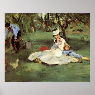 Manet Impressionist French Family Garden Malerei Poster