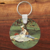 Manet Impressionist French Family Garden Malerei Schlüsselanhänger (Vorderseite)