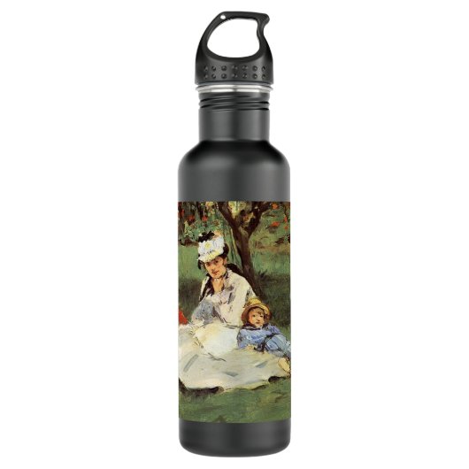 Manet Impressionist French Family Garden Malerei Trinkflasche (Vorderseite)
