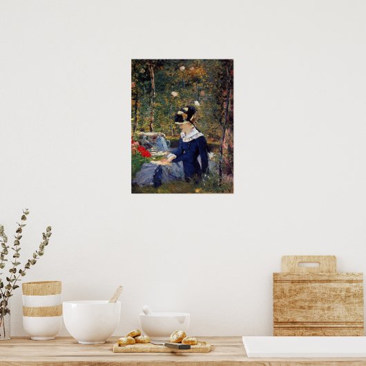 Manet - Junge Frau im Garten, 1880 Poster (Küche)