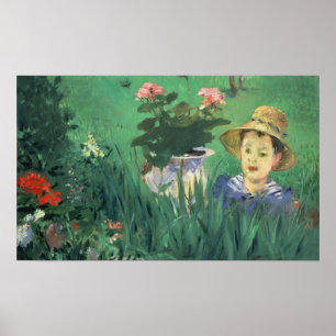 Manet - Junge mit Blumen (Jacques Hoschede) Poster