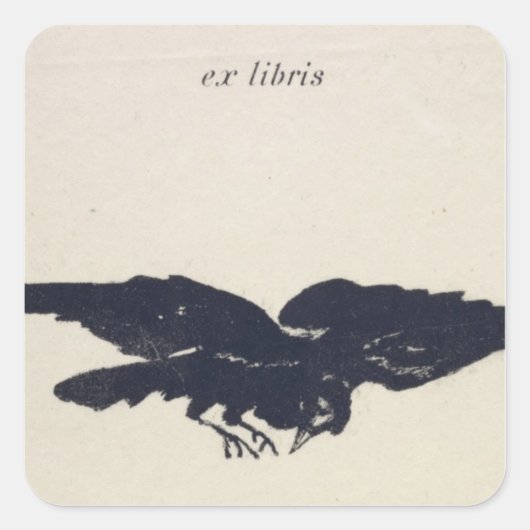Manet | Le Corbeau, 1875 Quadratischer Aufkleber (Vorderseite)