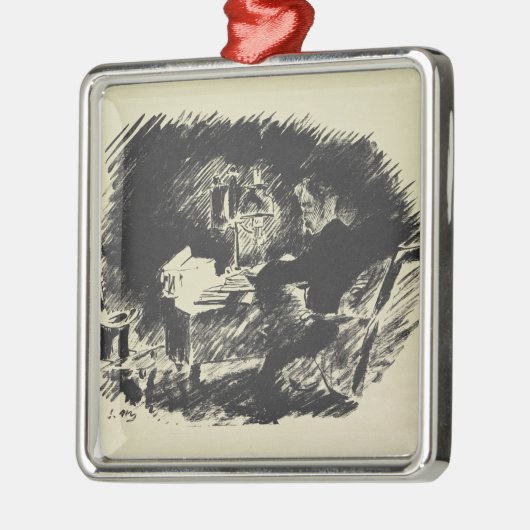 Manet | Le Corbeau, 1875 Silbernes Ornament (Links)