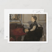 Manet | Madame Manet am Piano, 1868 Postkarte (Vorne/Hinten)