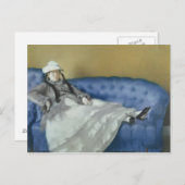 Manet | Madame Manet on a Blue Sofa, 1874 Postkarte (Vorne/Hinten)