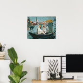 Manet | Monet in seinem Floating Studio, 1874 Poster (Heimbüro)