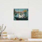 Manet | Monet in seinem Floating Studio, 1874 Poster (Küche)