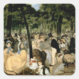 Manet   Musik in den Tuileries Gardens, 1862 Quadratischer Aufkleber