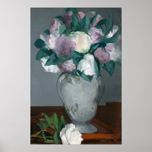 Manet Peonies Möglicherweise rosa Bouquet-Blume in Poster (Vorne)